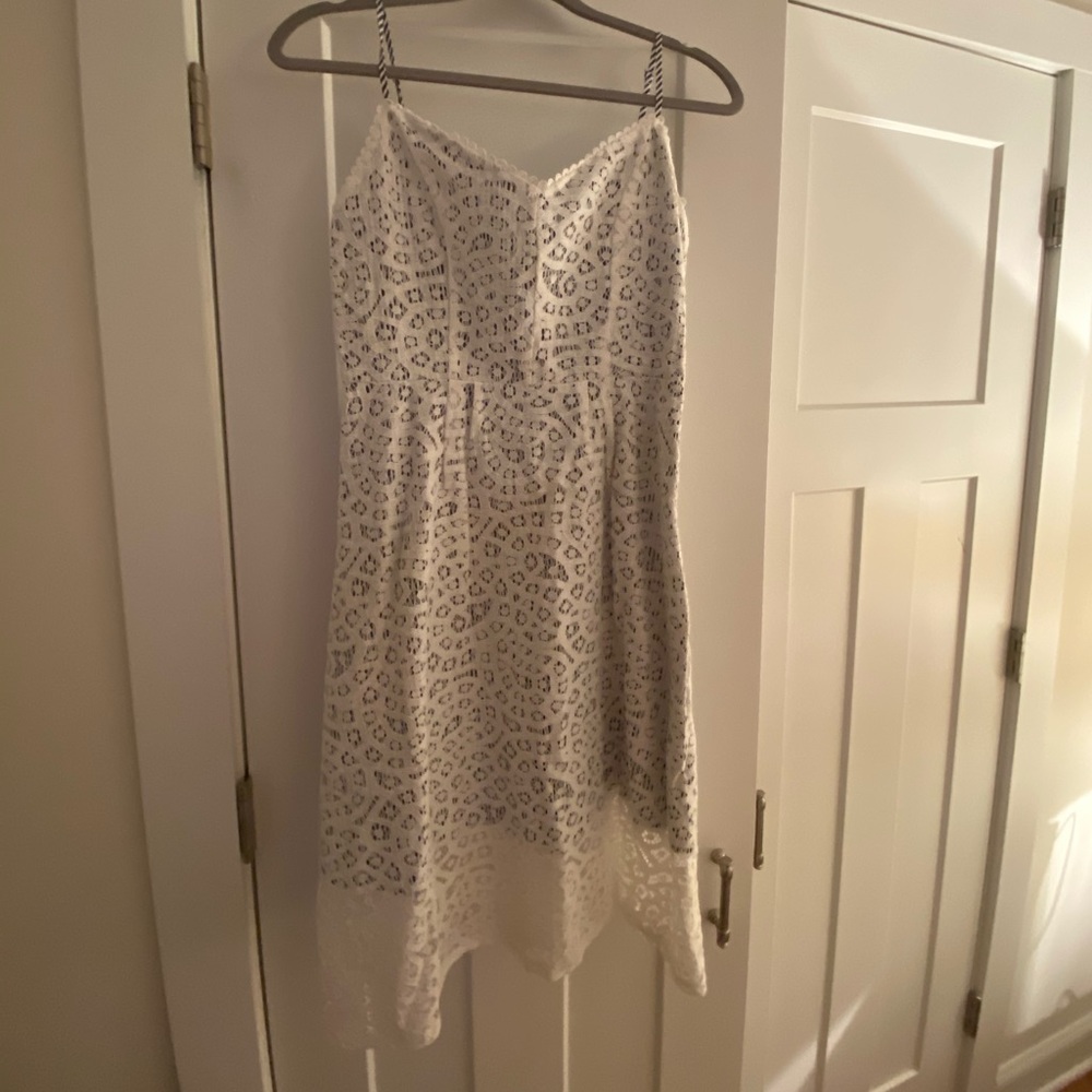 White Lace Dress with Nautical Flare